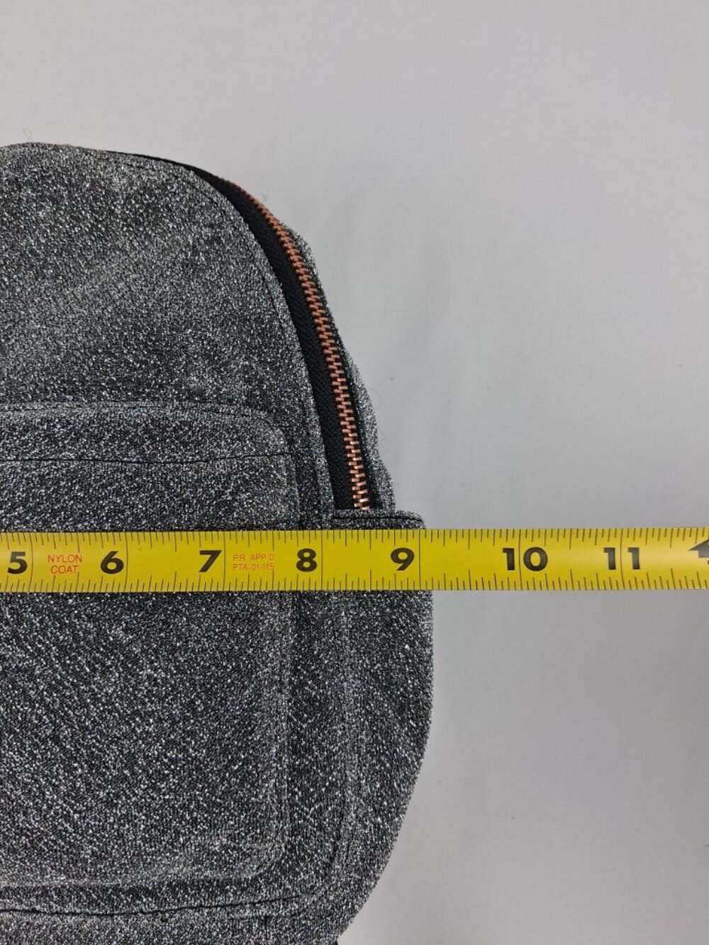 Shimmering American Eagle Mini Backpack Rose Gold Zippers Faux Leather Straps - Picture 12 of 13